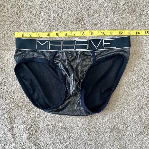 Andrew Christian Black and Silver Massive Briefs - Picture 5 of 6